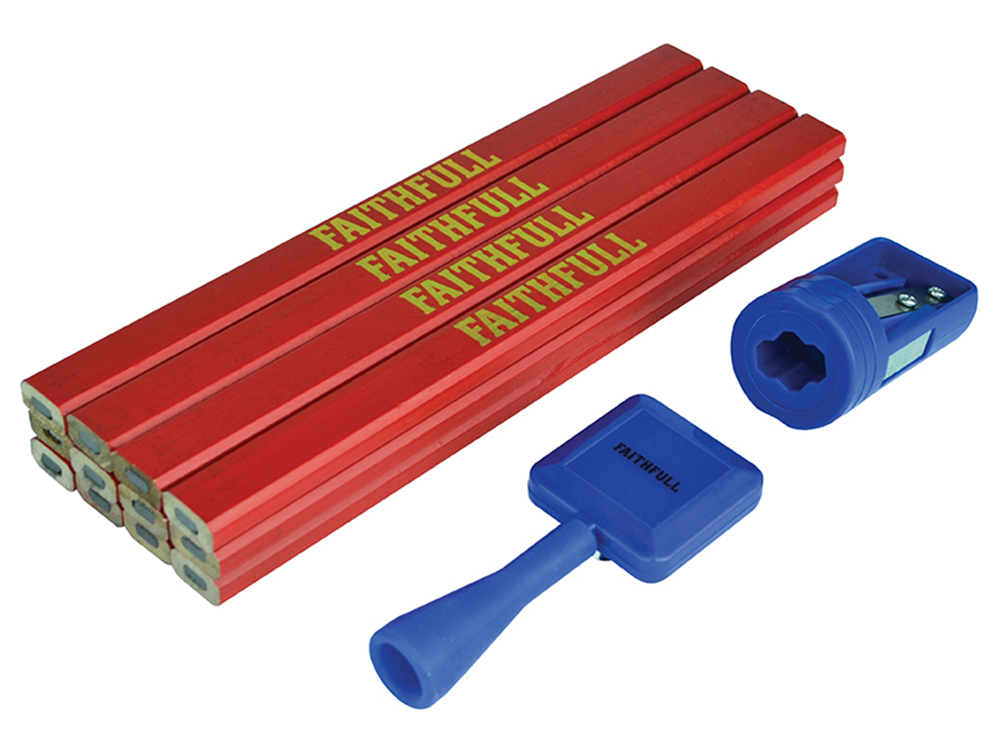 Faithfull FAICPRKIT Carpenter's Pencil Kit Red / Medium (Pack 12) |
