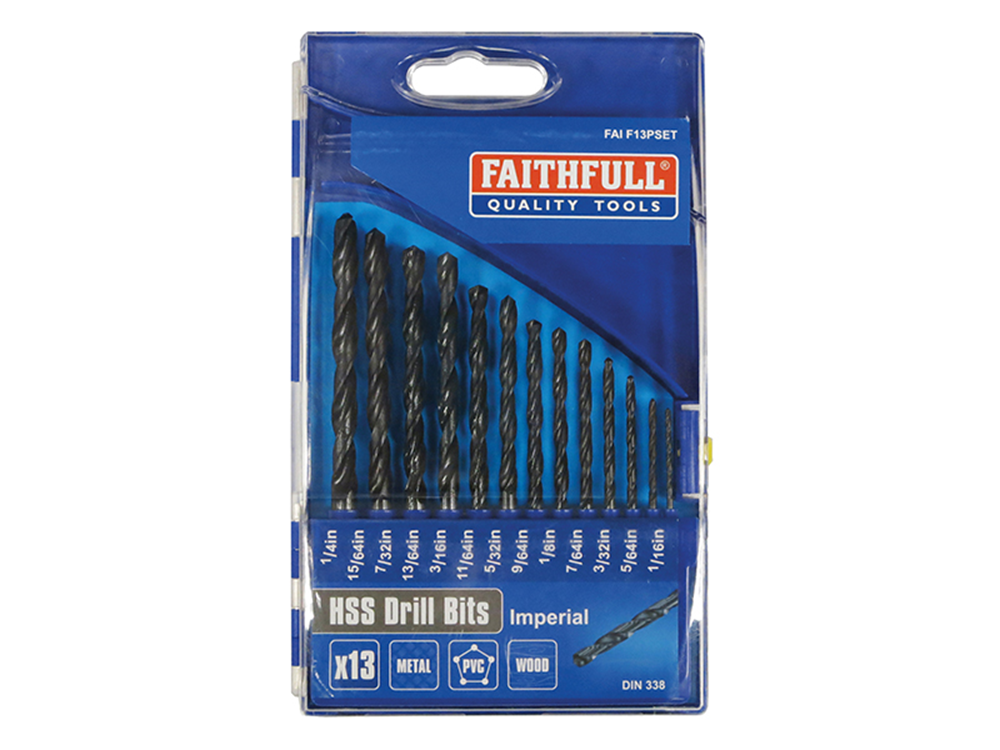 Faithfull FAIF13PSET HSS Drill Bit Set of 13 1/16-1/4 x 1/64 |