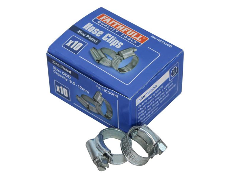 Faithfull FAIHCOOOB OOO Hose Clip - Zinc MSZP 9.5 - 12mm |