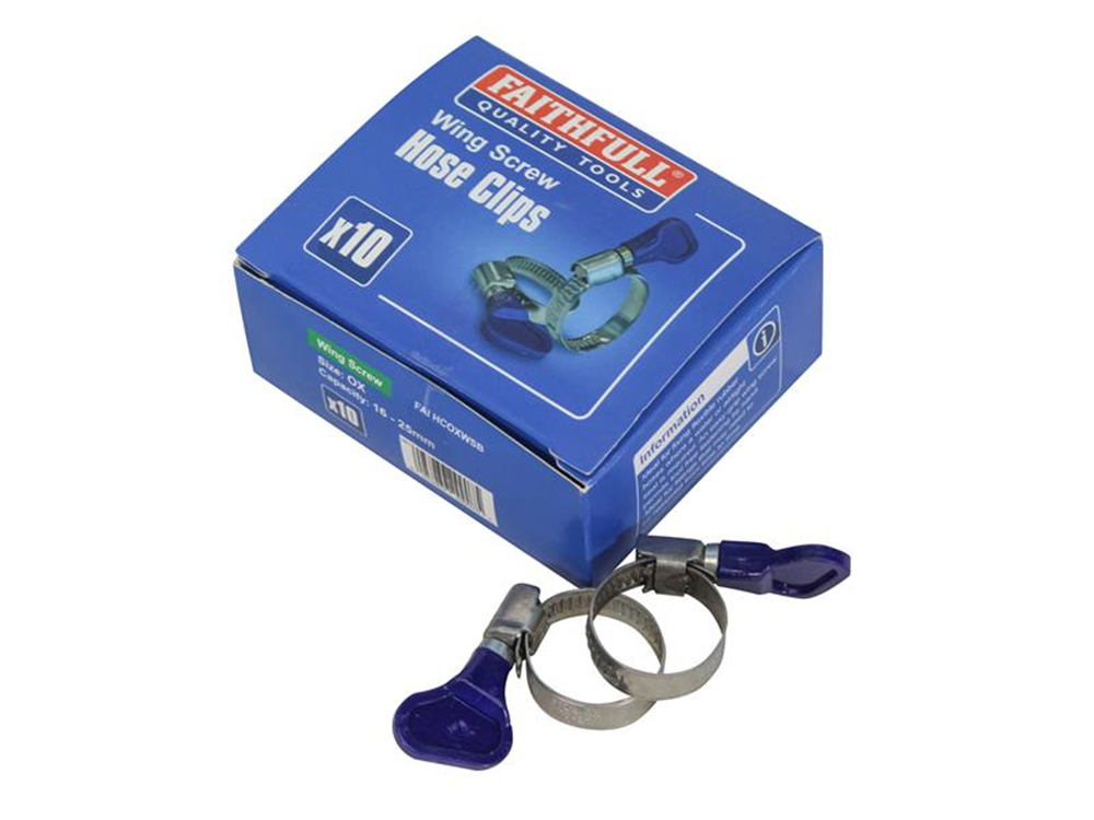 Faithfull FAIHCOXWSB OX W/S 25 Wing Screw Hose Clip 16 - 25mm |