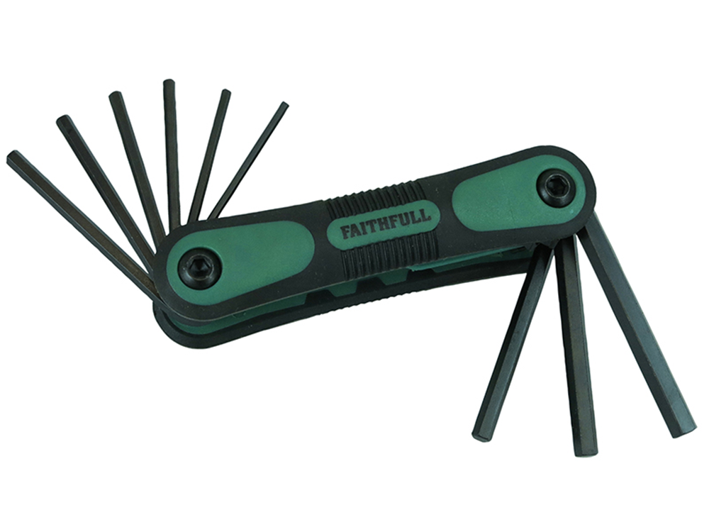 Faithfull FAIHKSF9AF Folding Hexagon Key Set, 9 Piece (5/64 - 1/4in) FAIHKSF9AF |