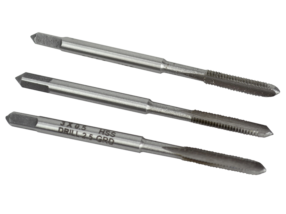 Faithfull FAIHSSTM3 HSS Straight Flute Tap Set M3 x 0.5, 3 Piece |