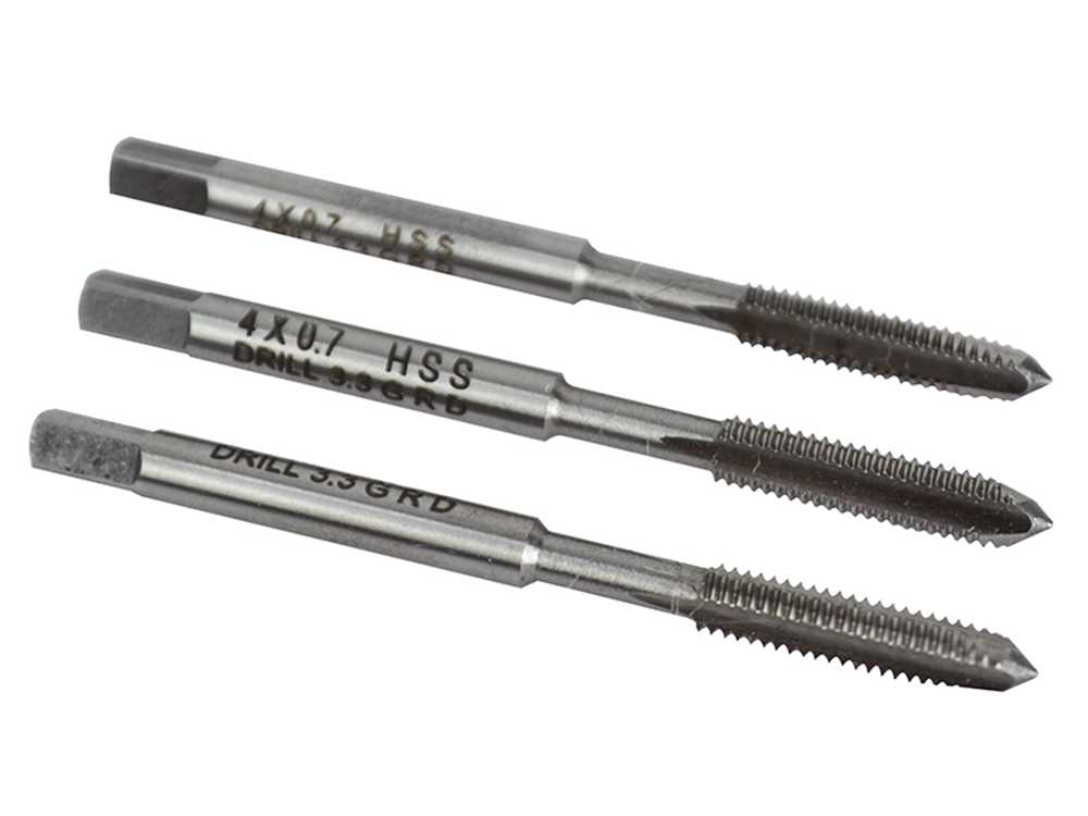 Faithfull FAIHSSTM4 HSS Straight Flute Tap Set M4 x 0.7, 3 Piece |