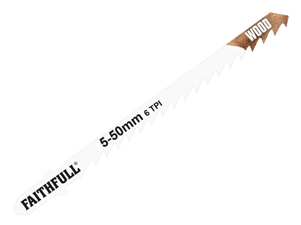 Faithfull FAIJBT244D Wood Jigsaw Blades Pack of 5 T244D |