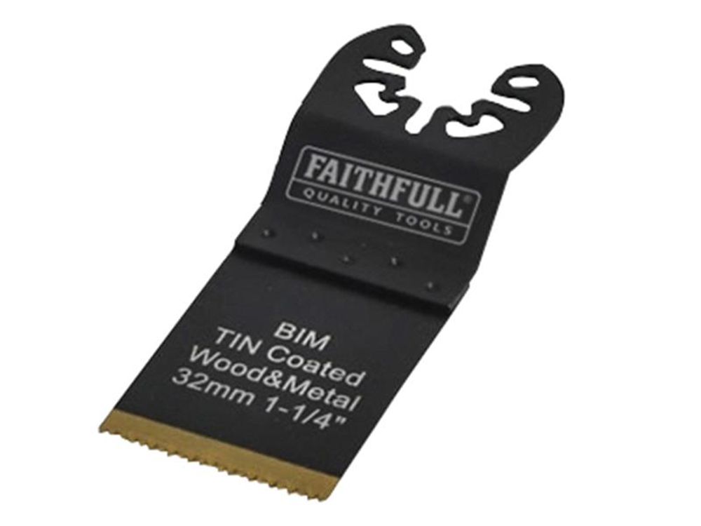Faithfull FAIMFBM32 Multi-Functional Tool Bi-Metal Flush Cut TiN Coated Blade 32mm |