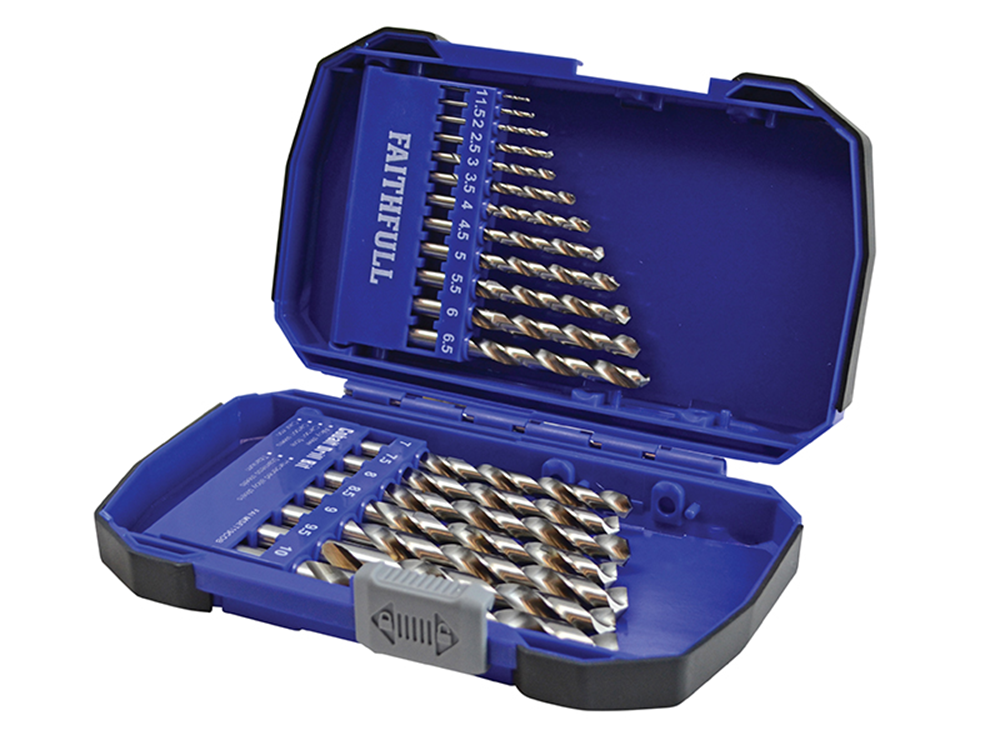 Faithfull FAIMSET19COB Cobalt HSS Drill Set M35 1-10mm 19 Piece |