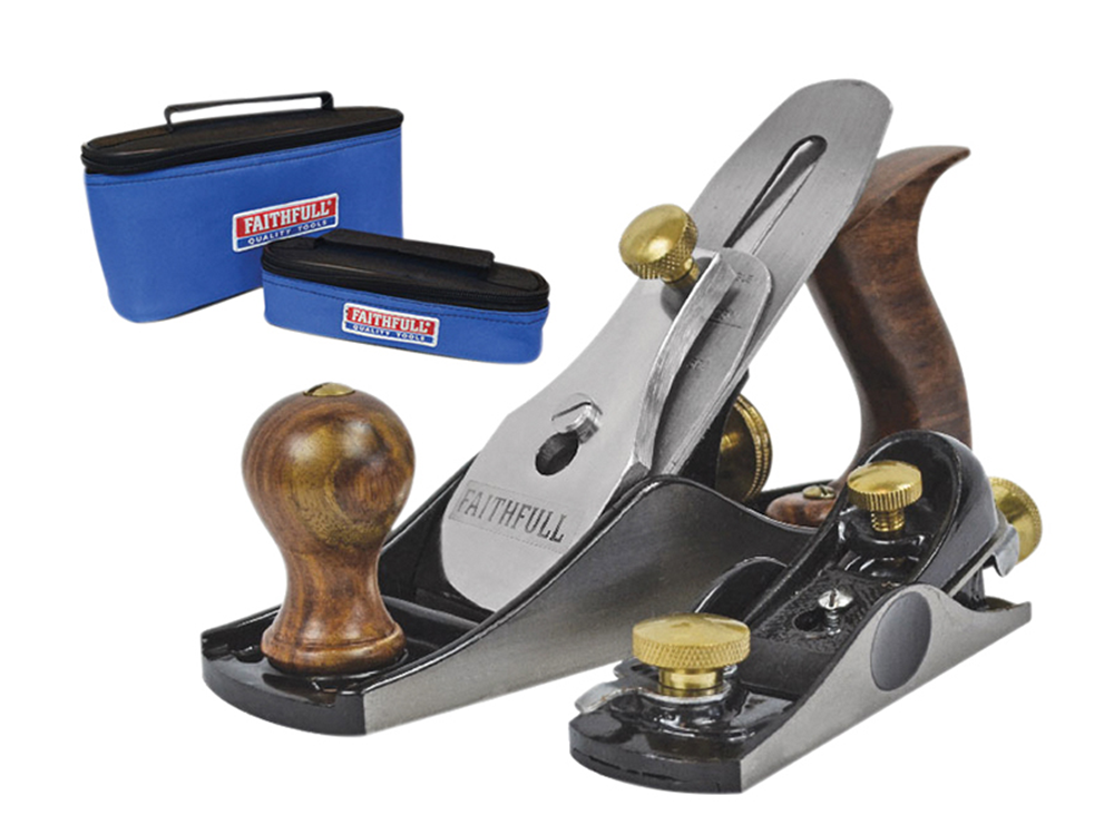 Faithfull FAIPLANE4AVB No.4 Plane & No.60 1/2 Plane in Canvas Carry Bags |