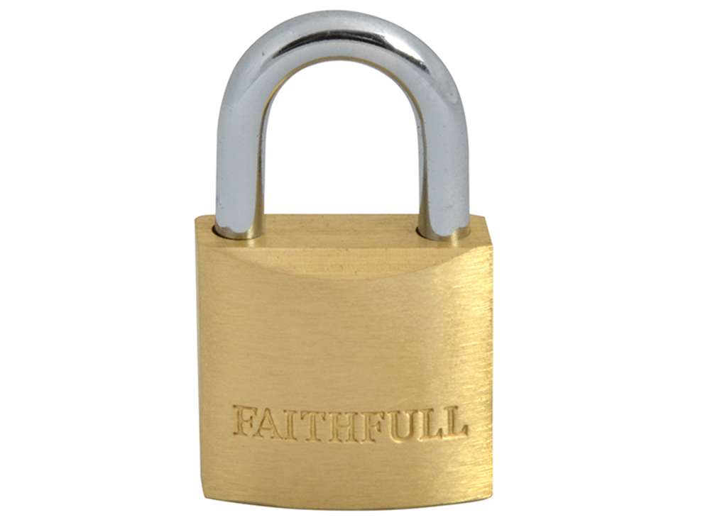 Faithfull FAIPLB25 Brass Padlock 25mm 3 Keys |
