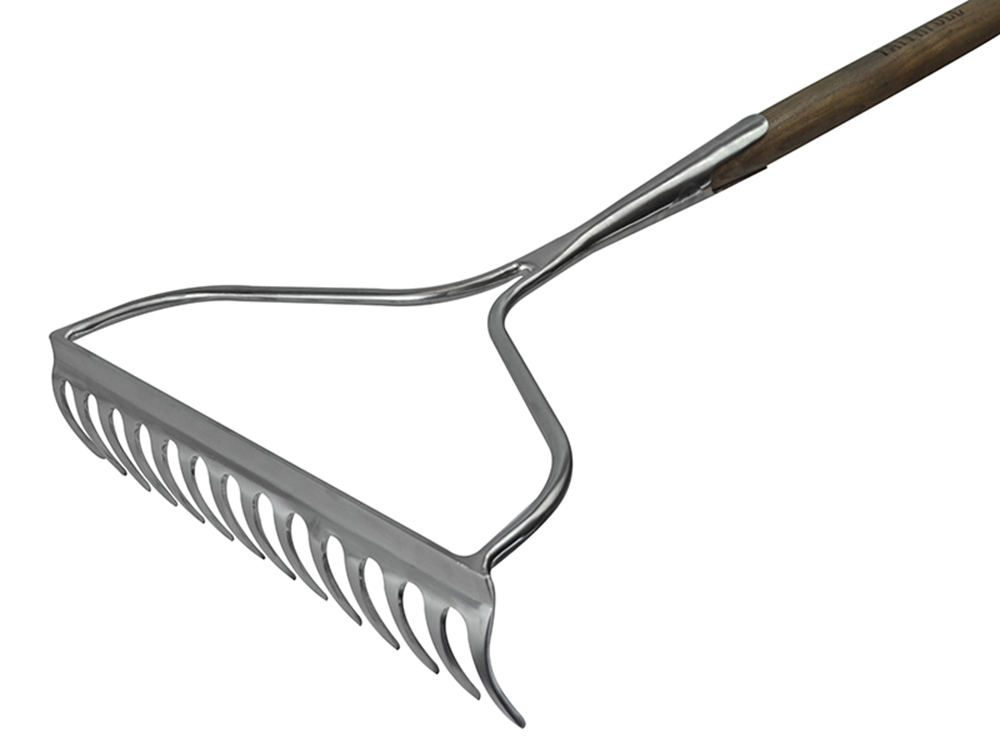 Faithfull FAIPRESGRSS Prestige Stainless Steel Garden Rake Ash Handle |