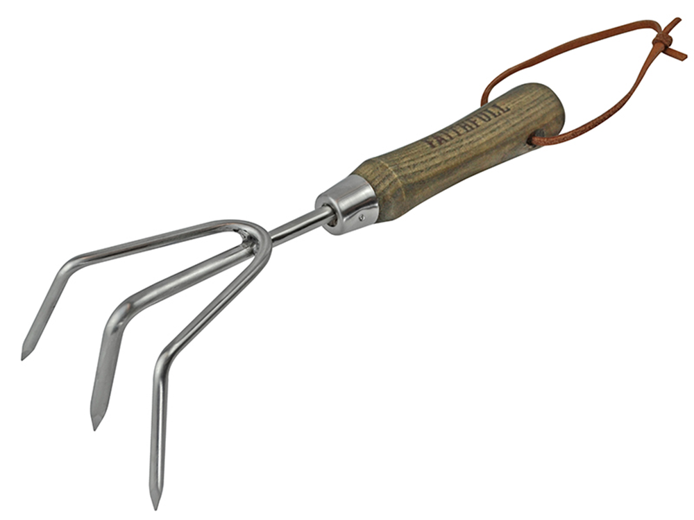 Faithfull FAIPRESHCUL Prestige Stainless Steel Hand Cultivator Ash Handle |