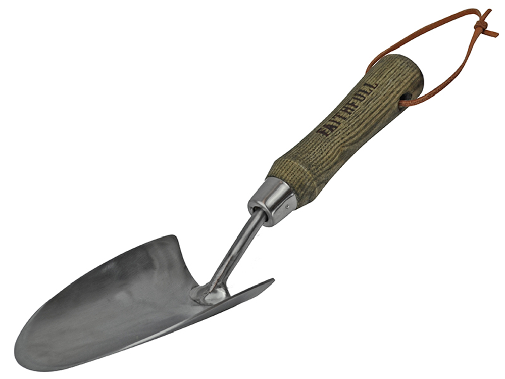 Faithfull FAIPRESHTSS Prestige Stainless Steel Hand Trowel Ash Handle |