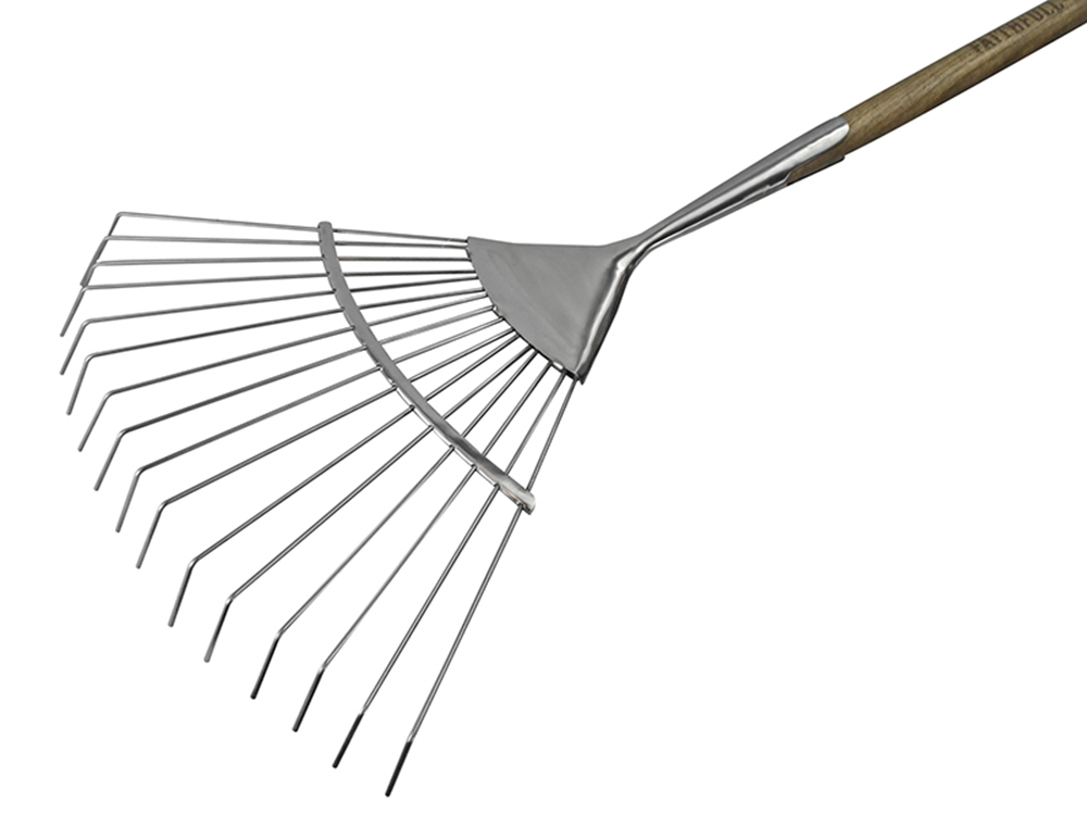 Faithfull FAIPRESLRSS Prestige Stainless Steel Lawn Rake Ash Handle |