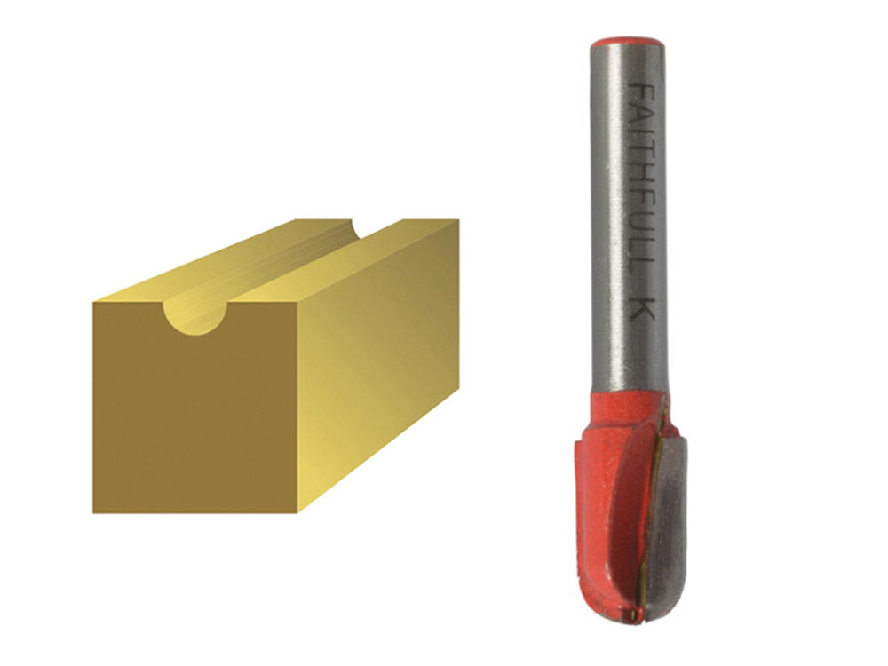 Faithfull FAIRB62 Router Bit TCT Radius 5.0 x 18mm 1/4in Shank |