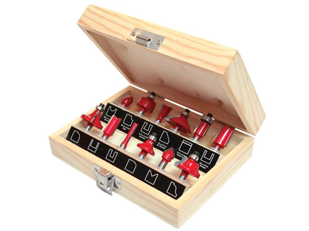 Faithfull FAIRBS12 1/4in TCT Router Bit Set, 12 Piece |