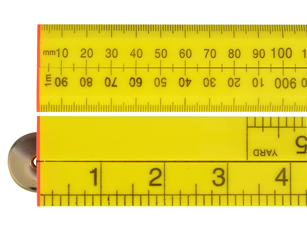 Faithfull FAIRULEFOLD Folding Rule Yellow ABS Plastic 1m / 39in | Yellow