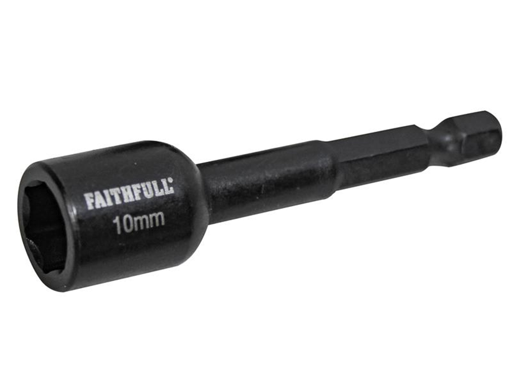 Faithfull FAISBMNUT10I Magnetic Impact Nut Driver 10mm x 1/4in Hex |