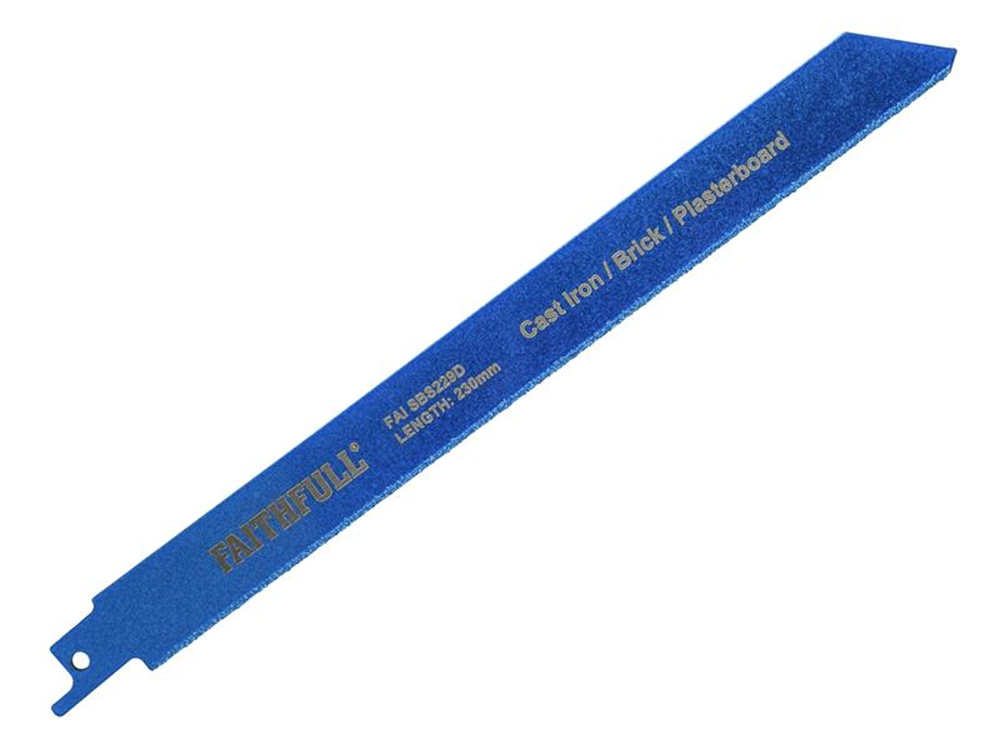 Faithfull FAISBS229D S229D Sabre Saw Blade Diamond Grit 230mm |