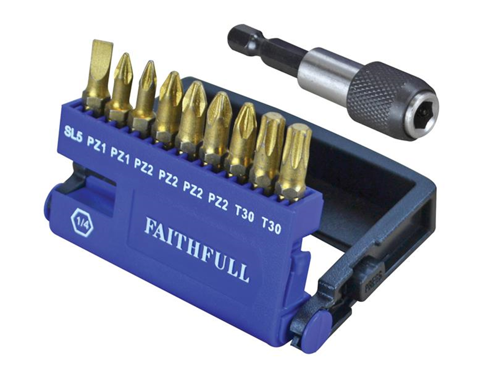 Faithfull FAISBSET10D Diamond Bit Set S2 Torsion, 10 Piece |