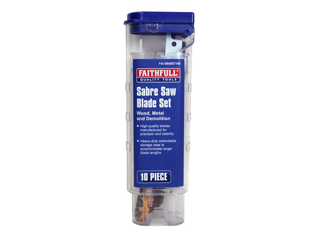 Faithfull FAISBSSET106 Sabre Saw Blade Set, 10 Piece |