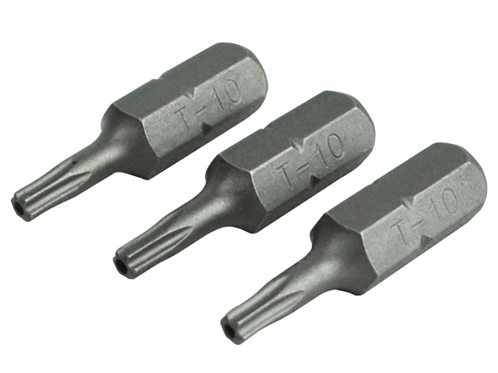 Faithfull FAISBT1025S Security S2 Grade Steel Screwdriver Bits T10S x 25mm Pack of 3 |