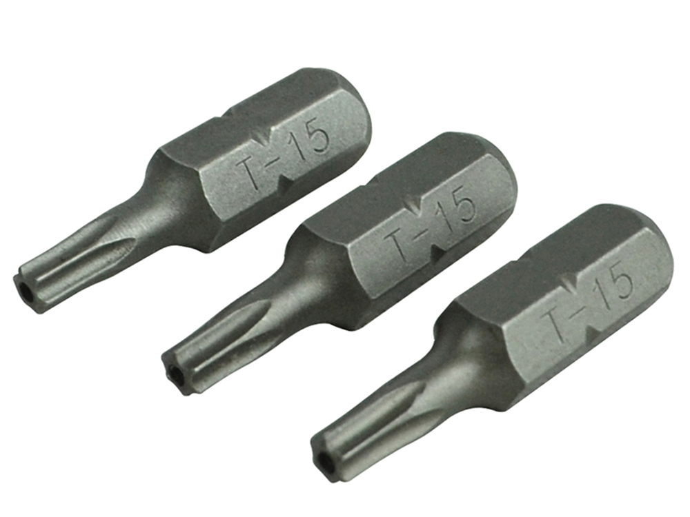 Faithfull FAISBT1525S Security S2 Grade Steel Screwdriver Bits T15S x 25mm Pack of 3 |