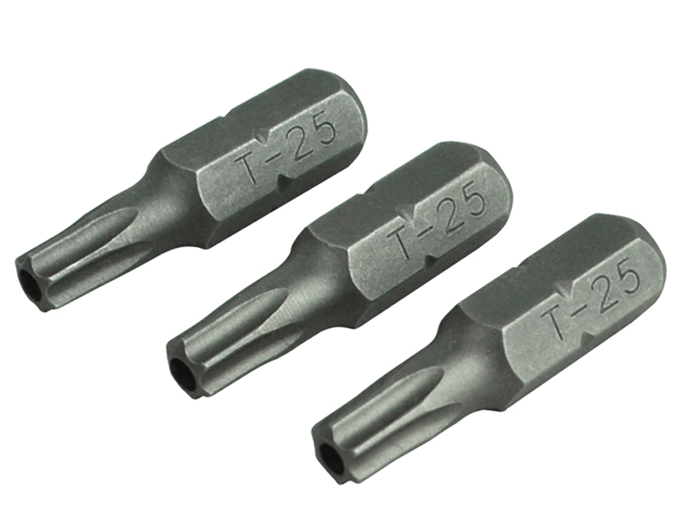 Faithfull FAISBT2525S Security S2 Grade Steel Screwdriver Bits T25S x 25mm Pack of 3 |