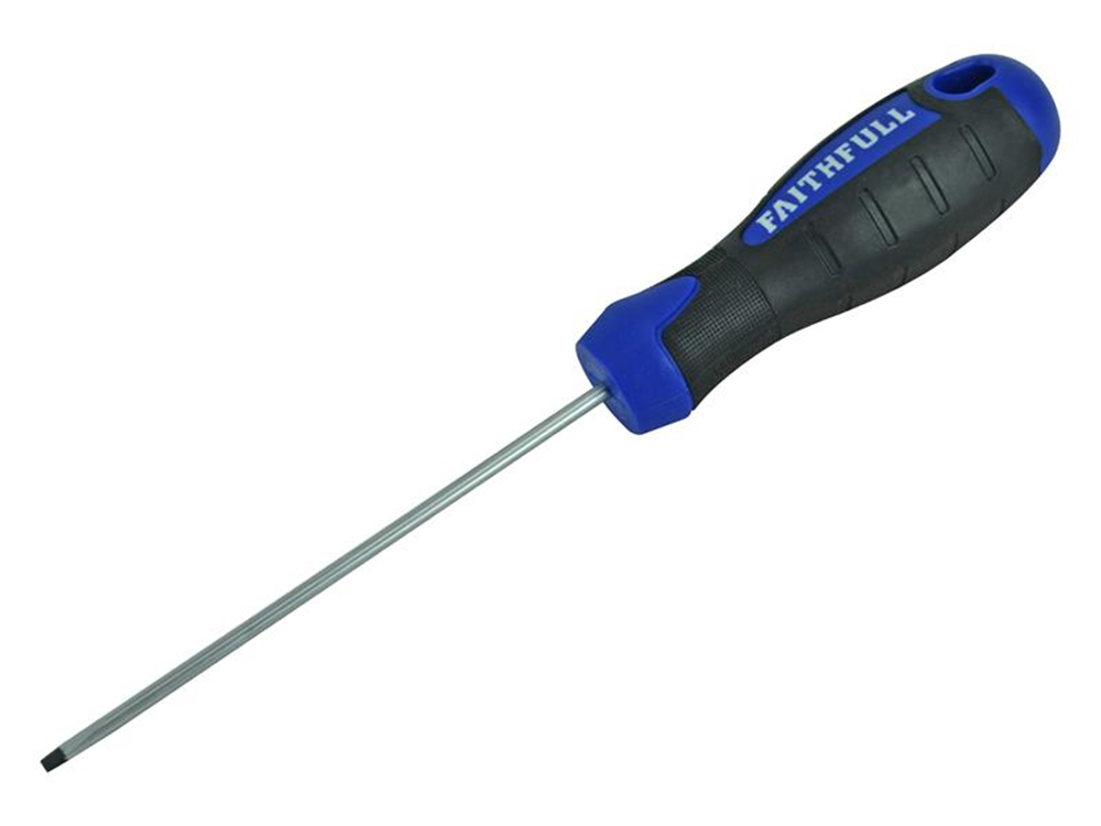 Faithfull FAISDF100 Soft Grip Screwdriver Flared Slotted Tip 5.5 x 100mm |