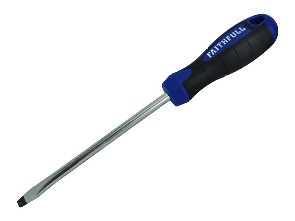 Faithfull FAISDF125 Soft Grip Screwdriver Flared Slotted Tip 6.5 x 125mm |