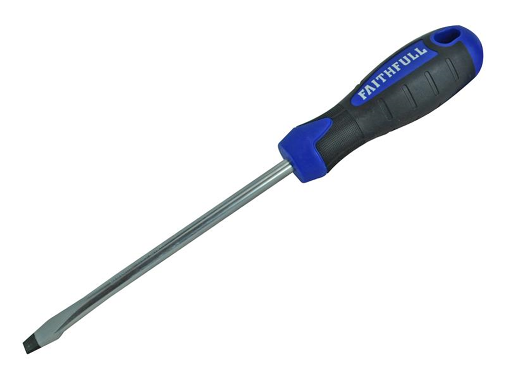 Faithfull FAISDF200 Soft Grip Screwdriver Flared Slotted Tip 10.0 x 200mm |