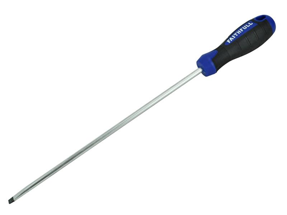 Faithfull FAISDF250 Soft Grip Screwdriver Flared Slotted Tip 10.0 x 250mm |