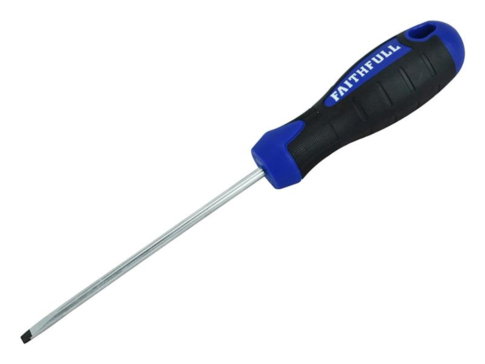 Faithfull FAISDP100 Soft Grip Screwdriver Parallel Slotted Tip 4.0 x 100mm |