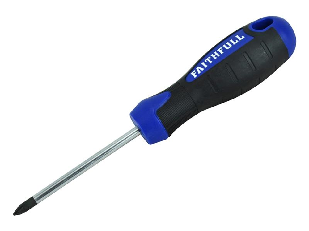Faithfull FAISDPZ2 Soft Grip Screwdriver Pozidriv Tip PZ2 x 100mm |