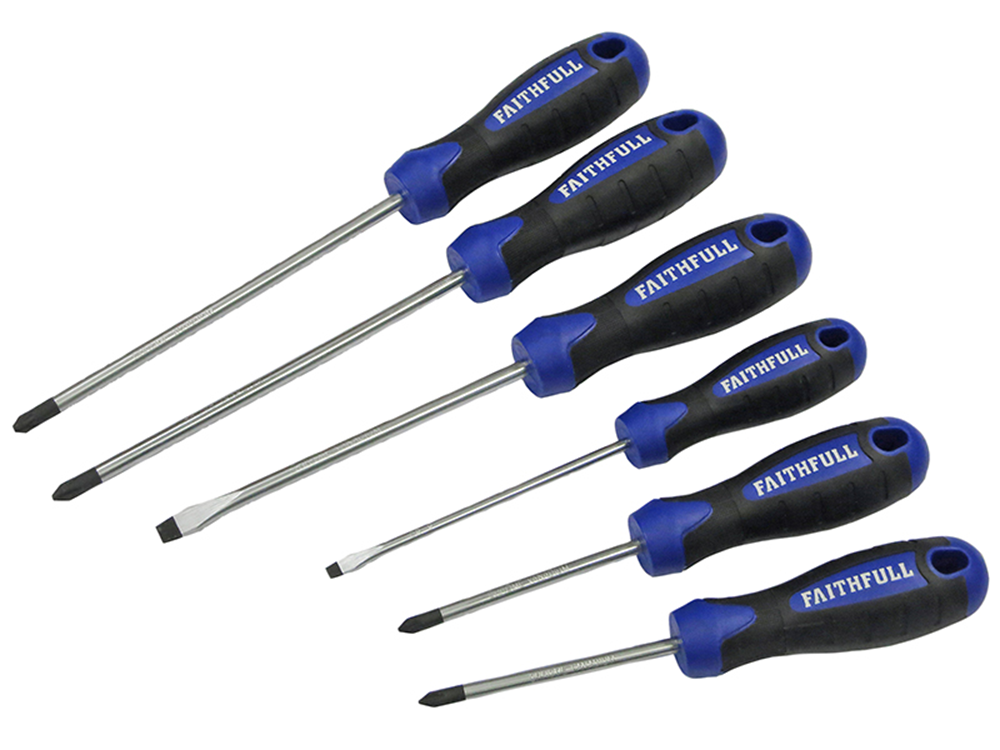 Faithfull FAISDSET6PRO Boxed Soft Grip Screwdriver Set, 6 Piece |