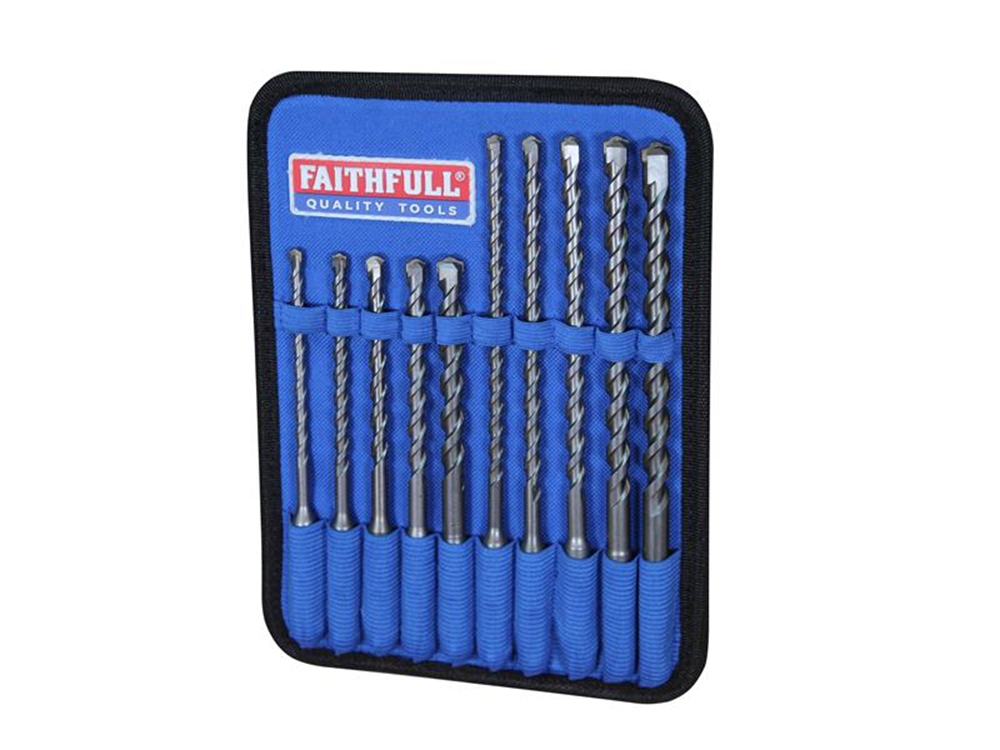 Faithfull FAISDSSET10 SDS Plus Drill Bit Set, 10 Piece |
