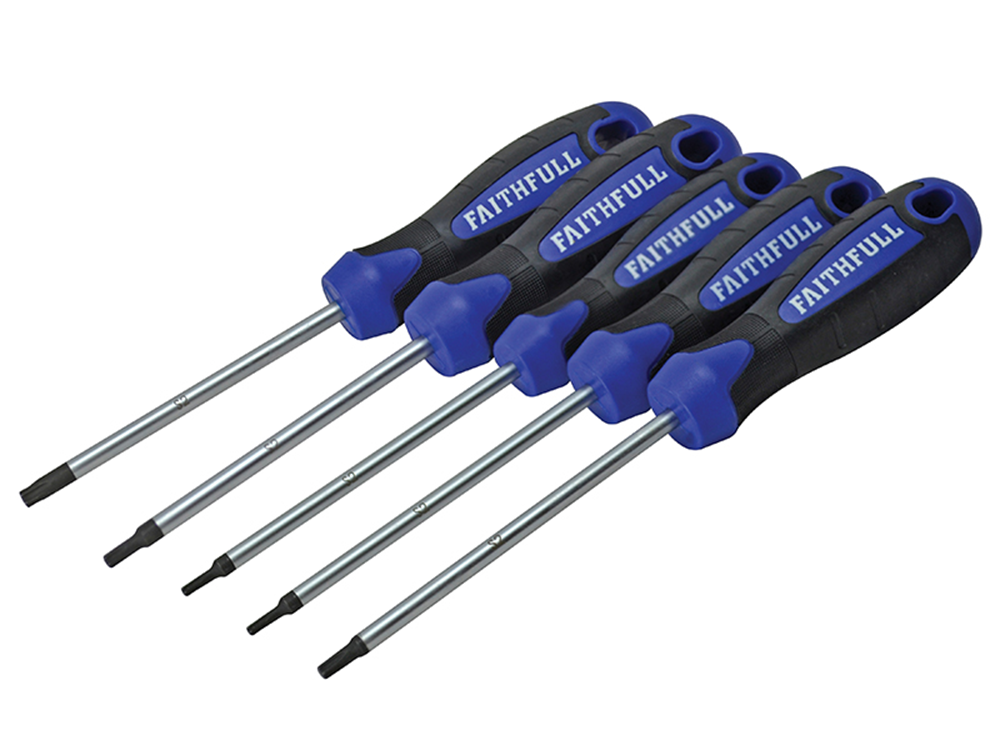 Faithfull FAISDTSET5 TORX (Star) Head Screwdriver Set, 5 Piece |