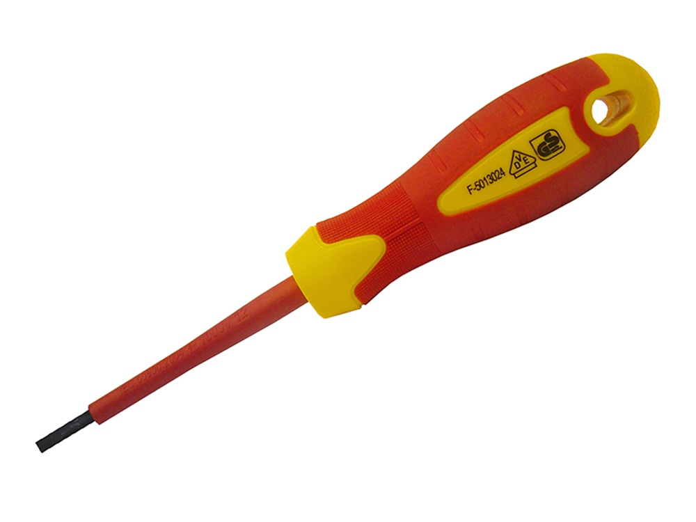 Faithfull FAISDVDE55 VDE Soft Grip Screwdriver Parallel Slotted Tip 5.5 x 125mm |