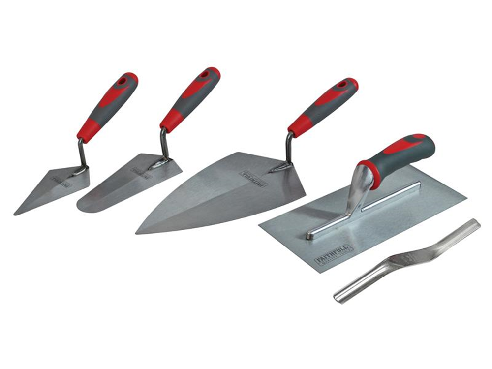 Faithfull FAISGTSET5 Soft Grip Handle Trowel Pack 5 Piece |