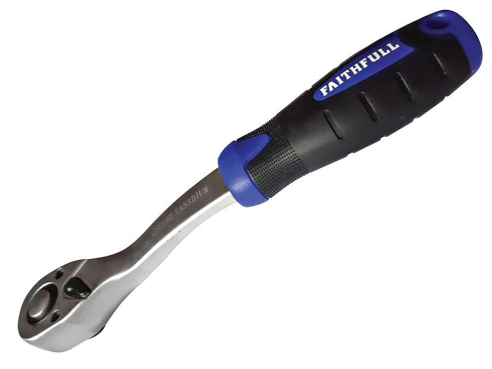 Faithfull FAISOCRAT12N Ratchet Handle Quick-Release 72 Teeth 1/2in Drive |