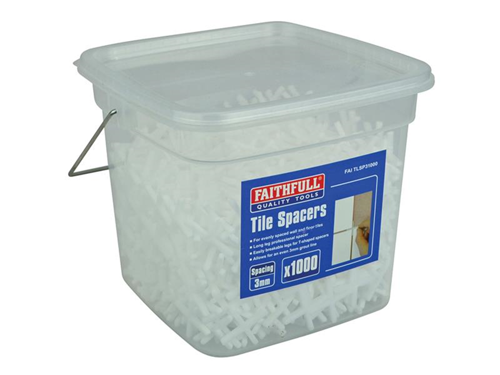 Faithfull FAITLSP31000 Tile Spacer Long Leg 3mm Tub of 1000 |