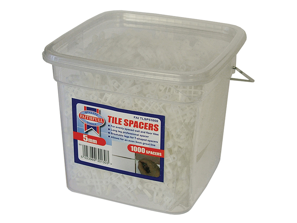 Faithfull FAITLSP51000 Tile Spacer Long Leg 5mm Tub of 1000 |