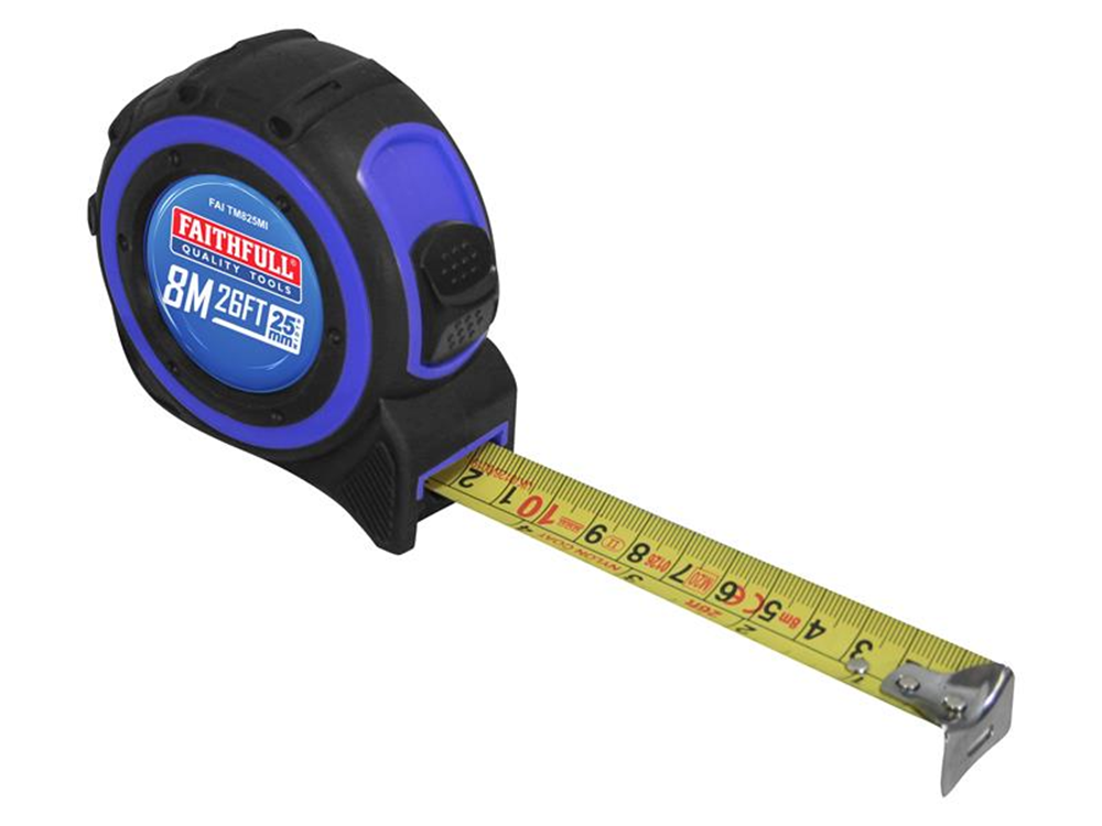 Faithfull FAITM825MI Trade Tape Measure 8m/26ft (Width 25mm) |