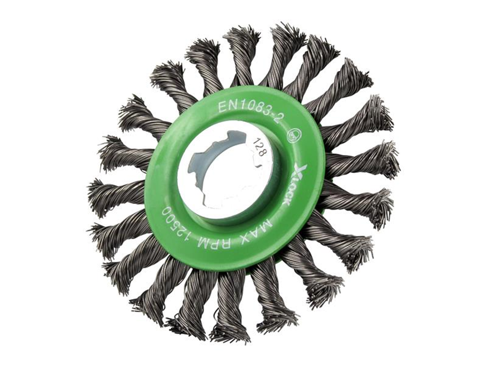 Faithfull FAIWBCTSSXL X-LOCK Conical Wire Brush 115mm M14x2, 0.50mm Stainless Steel Wire |
