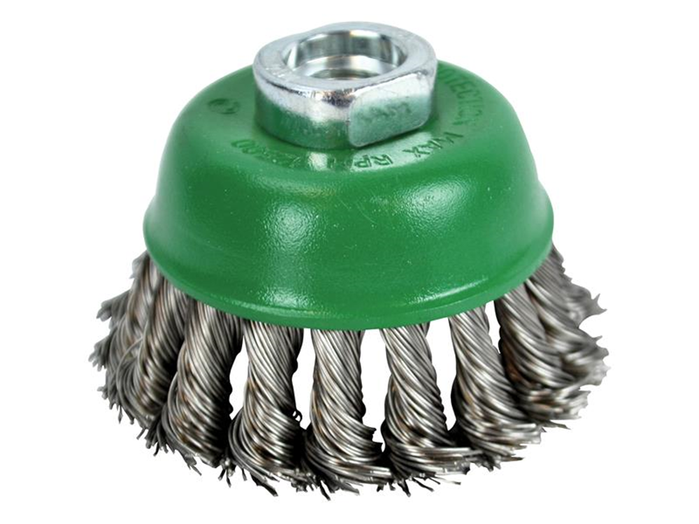 Faithfull FAIWBT65S Wire Cup Brush Twist Knot 65mm M14x2, 0.50mm Stainless Steel Wire |