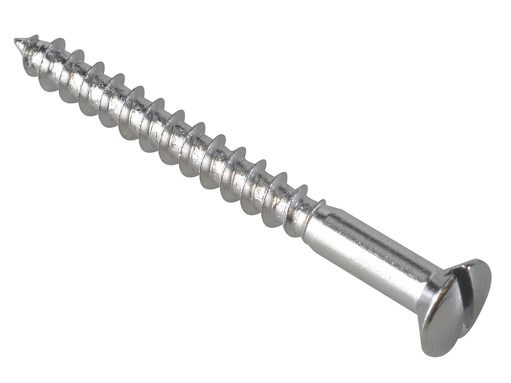 ForgeFix FOR185598 Multi-Purpose Screw SL Raised Head Chrome Plated 4.0 x 40mm ForgePack 20 |