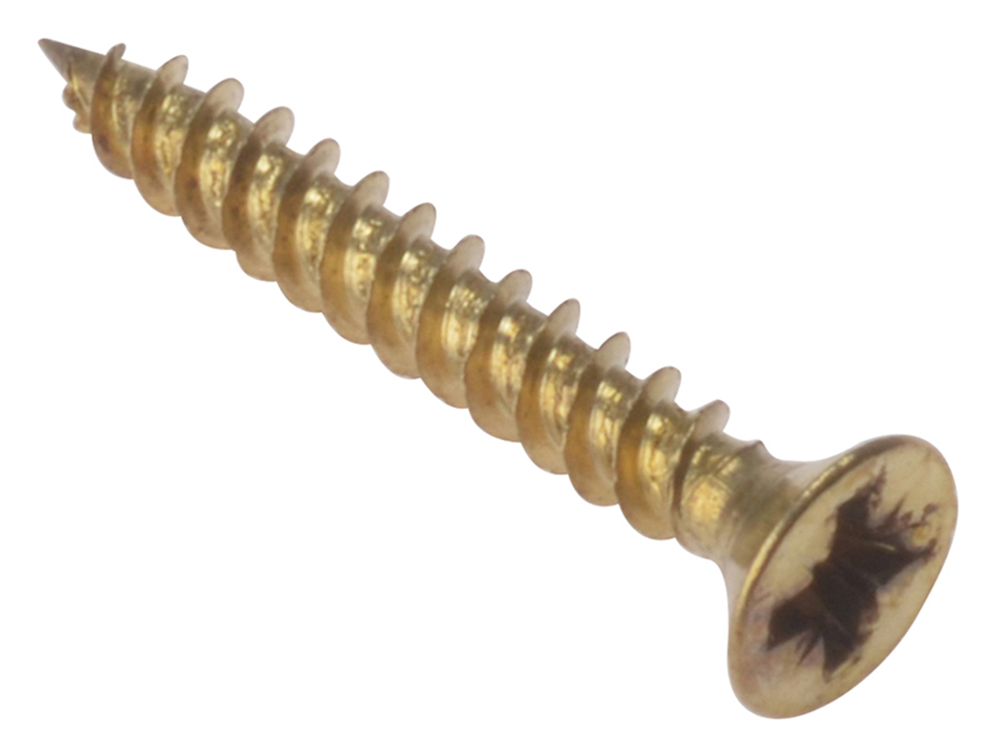 ForgeFix FORCSK1148E General Purpose Pozi Compatible Screw CSK TT Electro Brass 1.1/4in x 8 Box 200 |