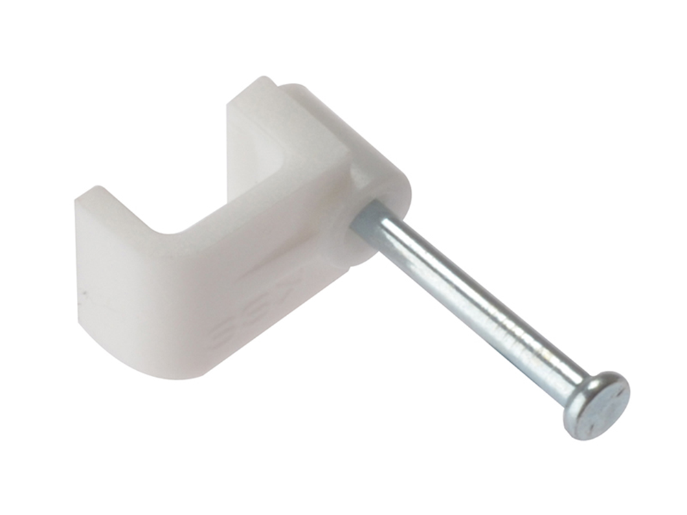 ForgeFix FORFCC1W Cable Clip Flat White 1.00mm Box 100 |