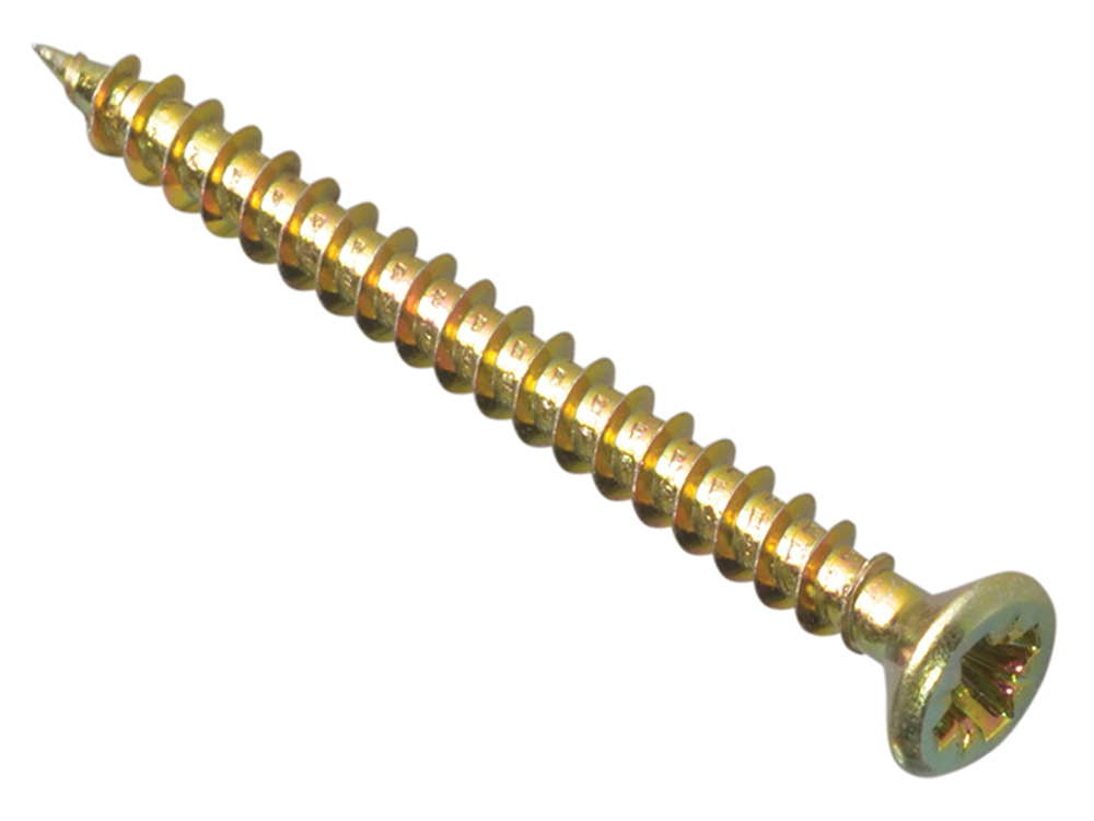 ForgeFix FORMPS3550Y Multi-Purpose Pozi Compatible Screw CSK ST ZYP 3.5 x 50mm Box 200 |
