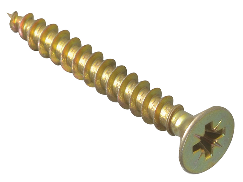 ForgeFix FORMPS540Y Multi-Purpose Pozi Compatible Screw CSK ST ZYP 5.0 x 40mm Box 200 |