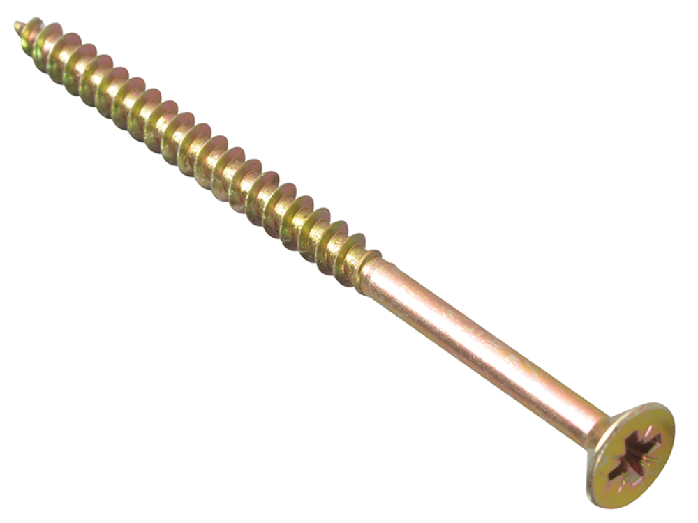 ForgeFix FORMPS580Y Multi-Purpose Pozi Compatible Screw CSK ST ZYP 5.0 x 80mm Box 100 |
