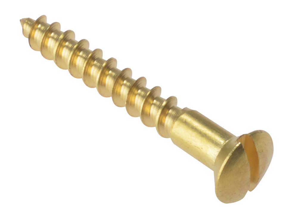ForgeFix FORRAH1128BR Wood Screw Slotted Raised Head ST Solid Brass 1.1/2in x 8 Box 200 |